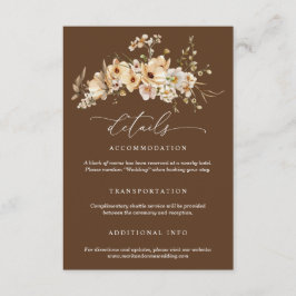 Beige Vilda Blommor Bröllopsdetaljer Tilläggskort
