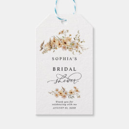 Beige Vilda Blommor Bröllopsdusch Presentetikett