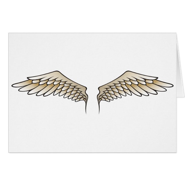 Beige vingar hälsningskort (Framsidan Horizontal)