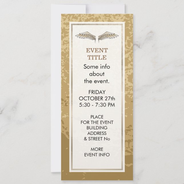Beige vingar inbjudningar (Baksida)