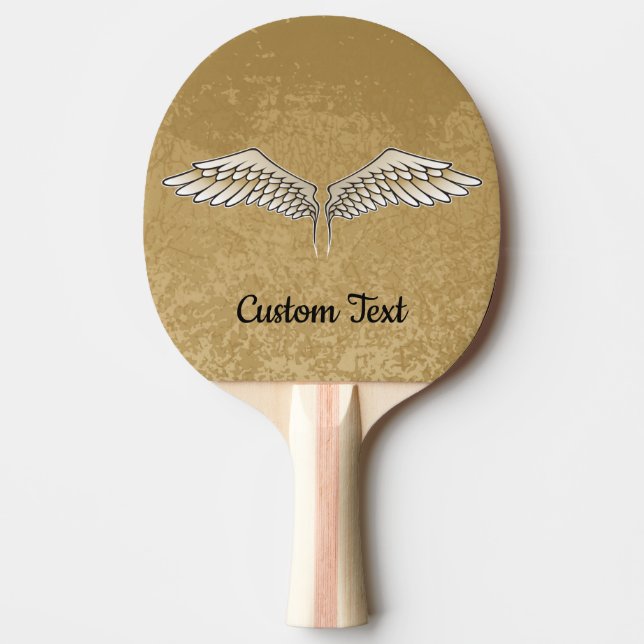 Beige Vingar Ping Pong Paddle Pingisracket (Framsidan)