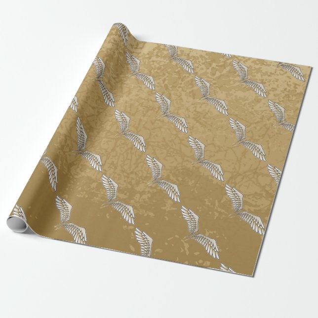 Beige vingar presentpapper (Utrullad)