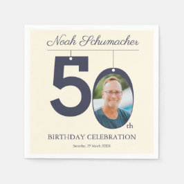 Beige Vintage 50:e födelsedagsdagen Anpassningsbar Pappersservett