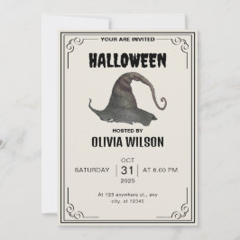 Beige Vintage Halloween fest inbjudan