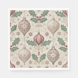 Beige Vintage Pyntkula Julfirande Pappersservett
