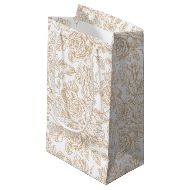 Beige Vintage Ro Flower Mönster (Framsidan Vinklad)