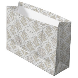 Beige & vit glittrig quatrefoil-mönster