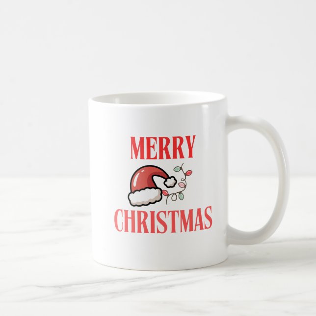 Beige & Vit Julglad Julklassiker Mugg  (Höger)