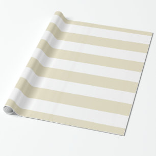 Beige, Vita XL-randigt mönster Presentpapper