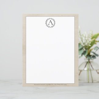 Beige Wandem Monogram Stationery