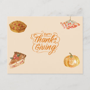 Beige Warm Thanksgiving Helg Vykort