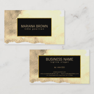 Beige Watercolor Background Guld Ram Visitkort
