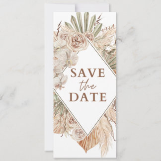 Beige Watercolor Boho Save Date Wedding Invitation Inbjudningar