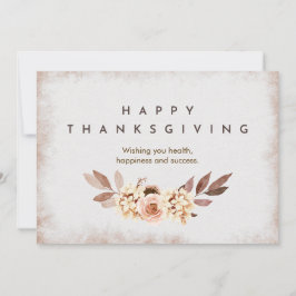 Beige Watercolor Botanical Thanksgiving Julkort