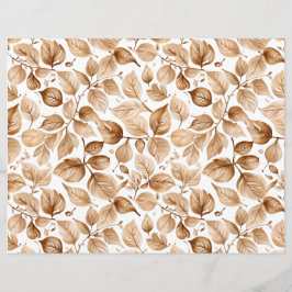 Beige Watercolor Löv Mönster