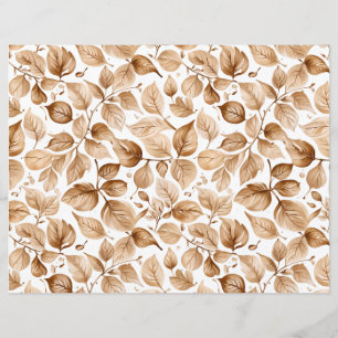 Beige Watercolor Löv Mönster