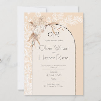 beige wedding invitation inbjudningar