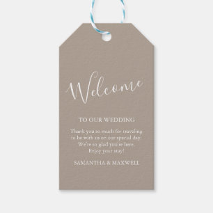 Beige Welcome Guest Gift Märkres Presentetikett