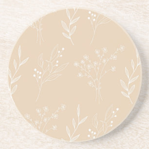 Beige White Corner Blommigt Boho Bröllop Underlägg
