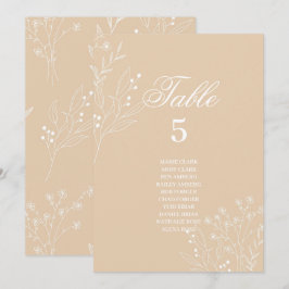 Beige White Corner Blommigt Boho Seating Charts Inbjudningar
