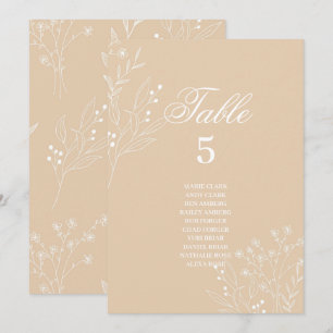 Beige White Corner Blommigt Boho Seating Charts Inbjudningar