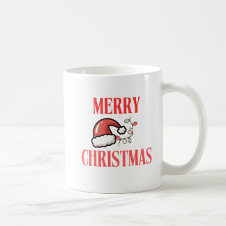 Beige & White Festive Merry Christmas Classic Mug Kaffemugg