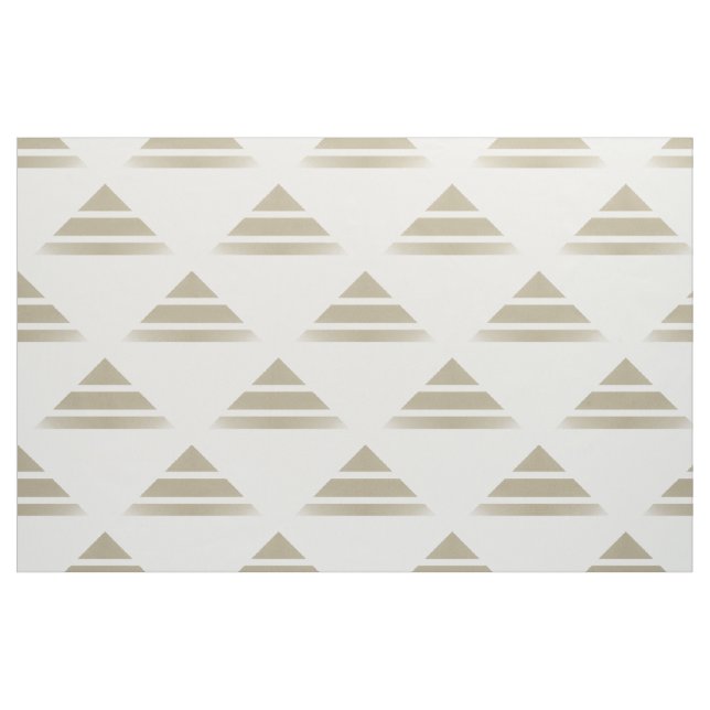 Beige White Geo Triangle Mönster Fabric Tyg (Fat Quarter)