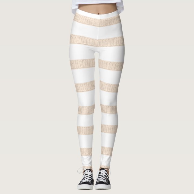 Beige & White Leggings (Framsida)