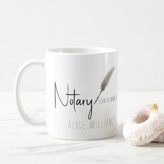 Beige & White Modern Minimalist, enkel notarie Kaffemugg (Med munk)