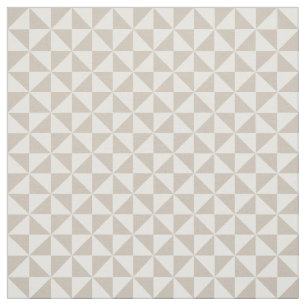 Beige White Modern Triangles Mönster Fabric Tyg