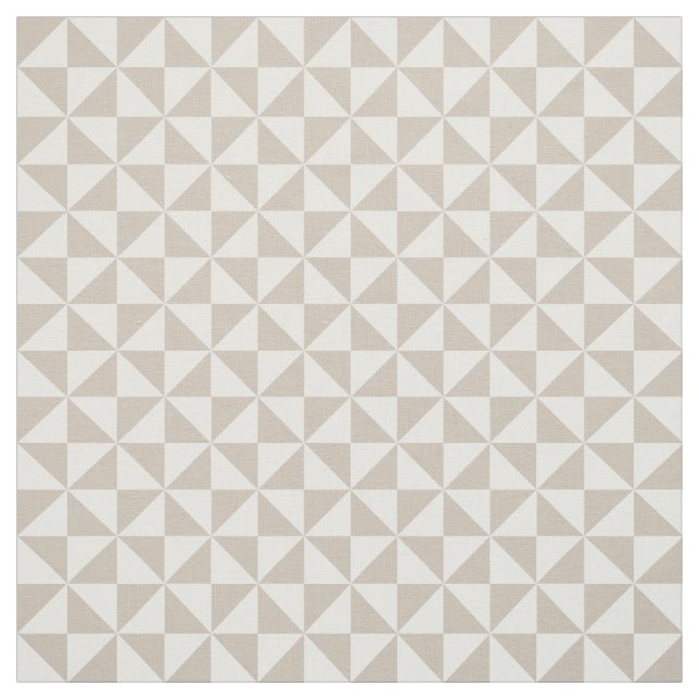 Beige White Modern Triangles Mönster Fabric Tyg (Provkarta)