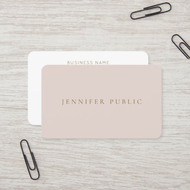 Beige & White Professional Modern Simple Template Visitkort (Fram/Back In Situ)