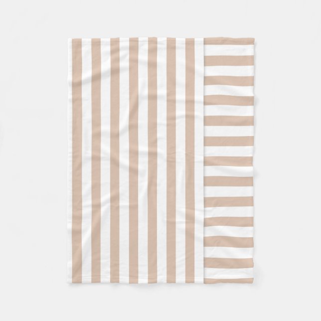 beige white rand mönster fleecefilt (Framsidan)