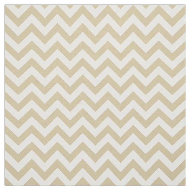 Beige White Trendig Chevron Mönster Fabric Tyg (Provkarta)