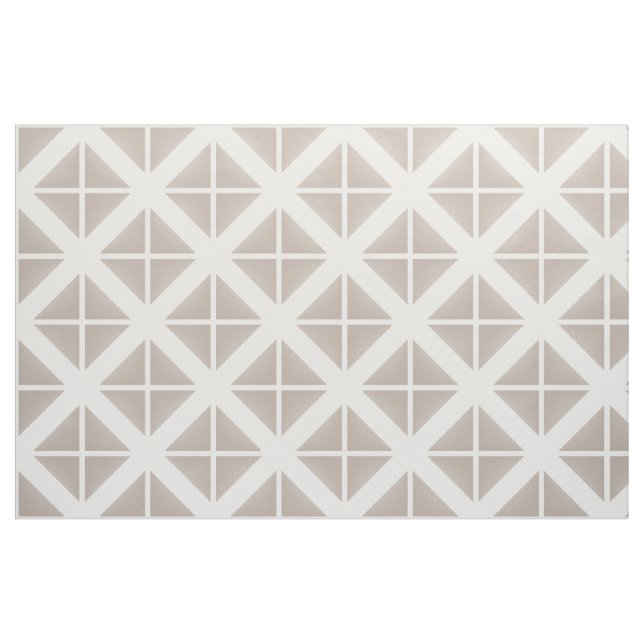Beige White Trendig Triangles Mönster Fabric Tyg (Fat Quarter)