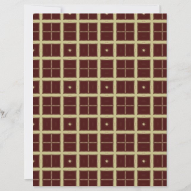 Beige Windowpane on Maroon Scrapbook Paper (Framsida)