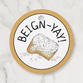 Beige-Yay! New Orleans NOLA Beignet Pastry Foodie Gåvor Etiketter