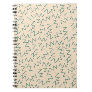 Beige Zig Zag-Trendig och funktionell skrivåtkomst Anteckningsbok