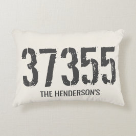 Beige Zip-kodsfamiljen Namn Anpassningsbar Prydnadskudde