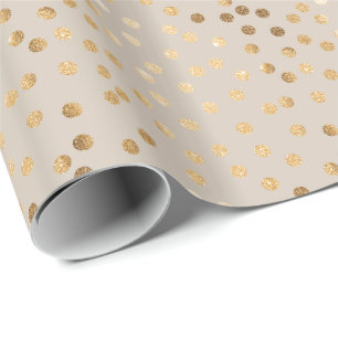 Beigen och den guld- glitterstaden pricker presentpapper