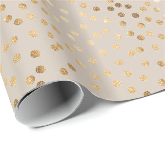 Beigen och den guld- glitterstaden pricker presentpapper