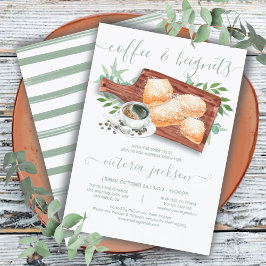 Beignets & Coffee Board Bröllopsdusch Inbjudningar