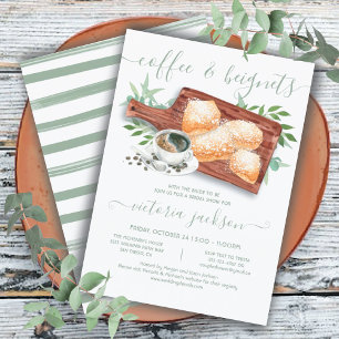 Beignets & Coffee Board Bröllopsdusch Inbjudningar