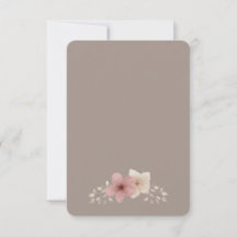 Beigrosa och rosa blommiga tackkort