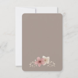 Beigrosa och rosa blommiga tackkort tack kort