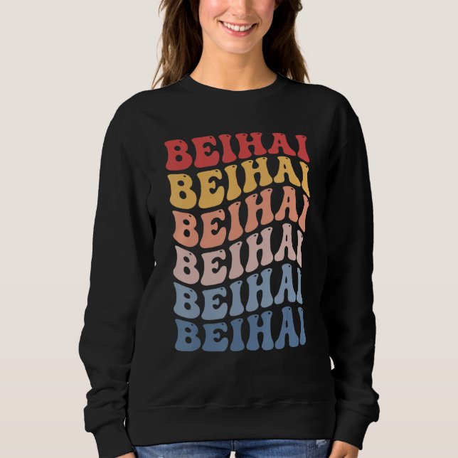 Beihai City Groovy Retro T Shirt (Framsida)