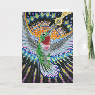 Beija Flor ("blommaKisser") Hummingbirdmålning Kort