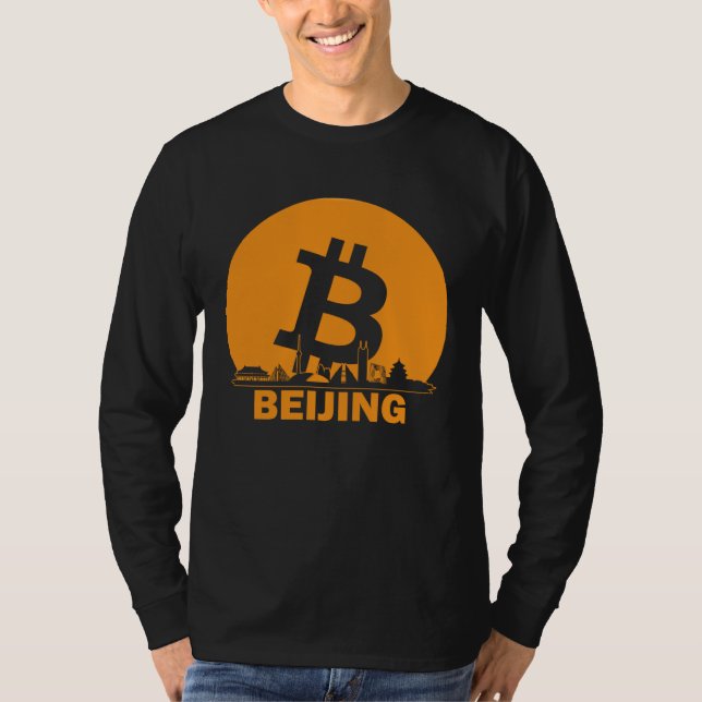 Beijing Bitcoin Maximalist  Bitcoin Beijing Skylin T Shirt (Framsida)