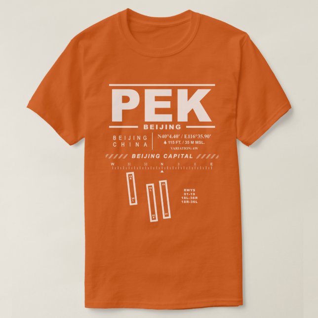 Beijing Capital Ints flygplats PEK Tee Shirt (Design framsida)
