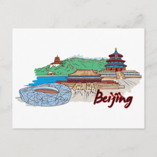 Beijing China Berömd City Vykort